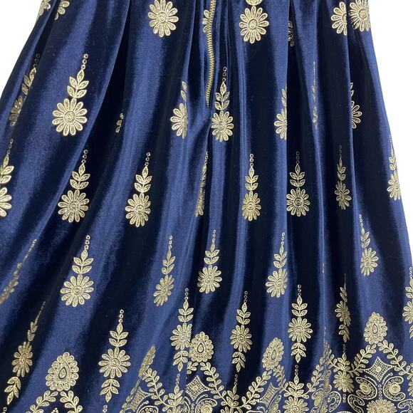 Lularoe Small Elegant Amelia Navy Gold Flowers Holiday Dress Sz S Christmas - Picture 16 of 16